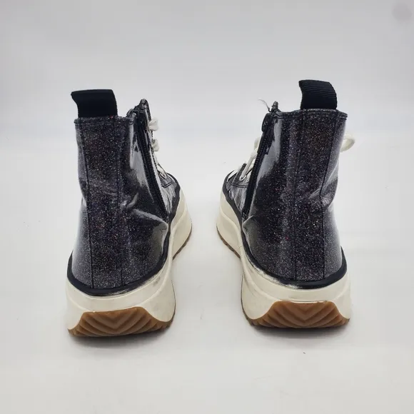 Steve Madden Shoes Junior 3 Winnona Platform High-Top Sneakers Sparkling Glitter