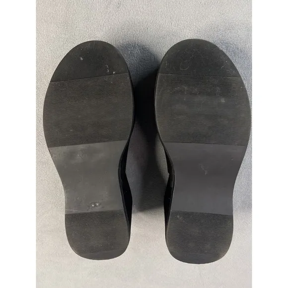 Steve Madden Shoes Womens 10 Black Platform 4&quot; Slide Sandals Boho Festival Retro