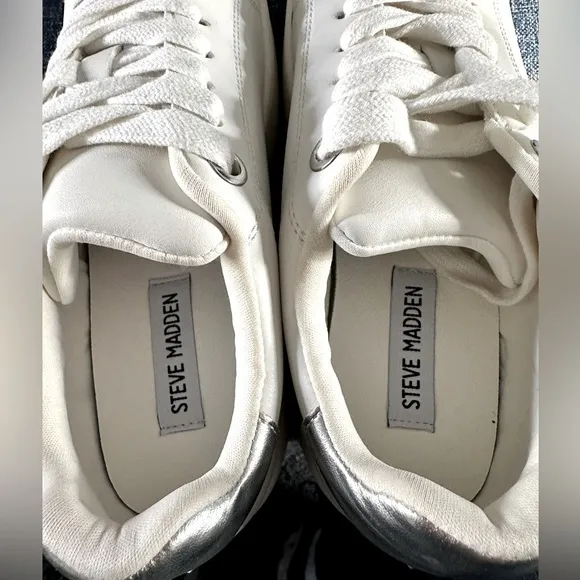 Steve Madden - Women's Rockaway White Platform Sneakers - Size 6.5 - New In Box