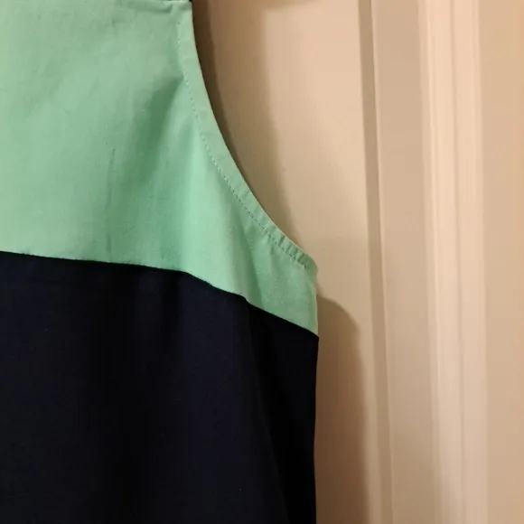 STS - Sail To Sable Women's M Sleeveless Colorblock Dress Mint Green &amp; Navy