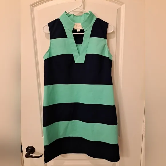 STS - Sail To Sable Women's M Sleeveless Colorblock Dress Mint Green &amp; Navy