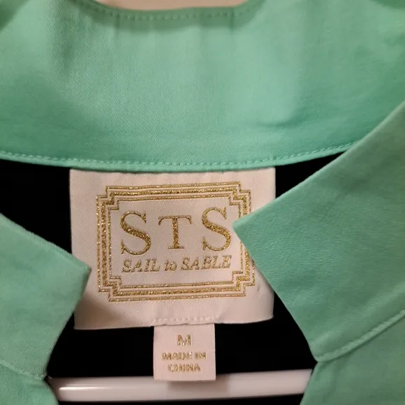 STS - Sail To Sable Women's M Sleeveless Colorblock Dress Mint Green &amp; Navy
