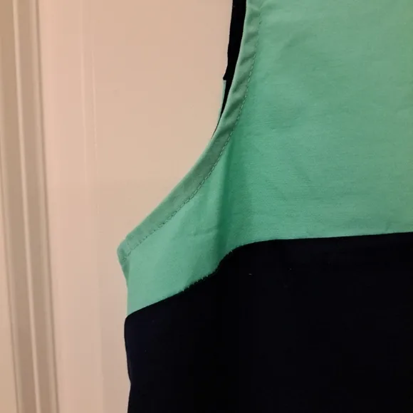 STS - Sail To Sable Women's M Sleeveless Colorblock Dress Mint Green &amp; Navy