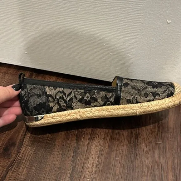 Stuart Weitzman Black Lace Platform Shoes, Size 7.5