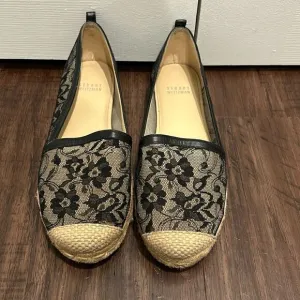 Stuart Weitzman Black Lace Platform Shoes, Size 7.5