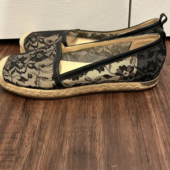 Stuart Weitzman Black Lace Platform Shoes, Size 7.5