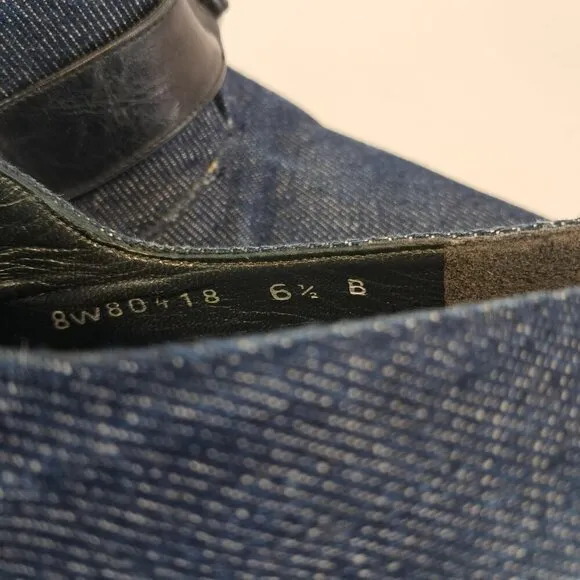 Stuart Weitzman Blue Denim Ankle Boots Heel Booties Size 6.5 B