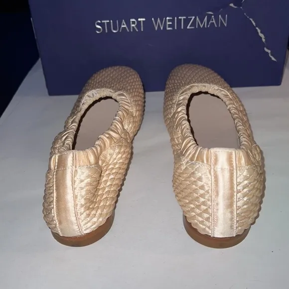 Stuart Weitzman CIXW sateen quilted slip on ballet flats Sz 6 new