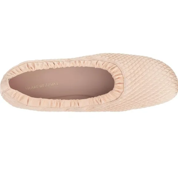 Stuart Weitzman CIXW sateen quilted slip on ballet flats Sz 6 new