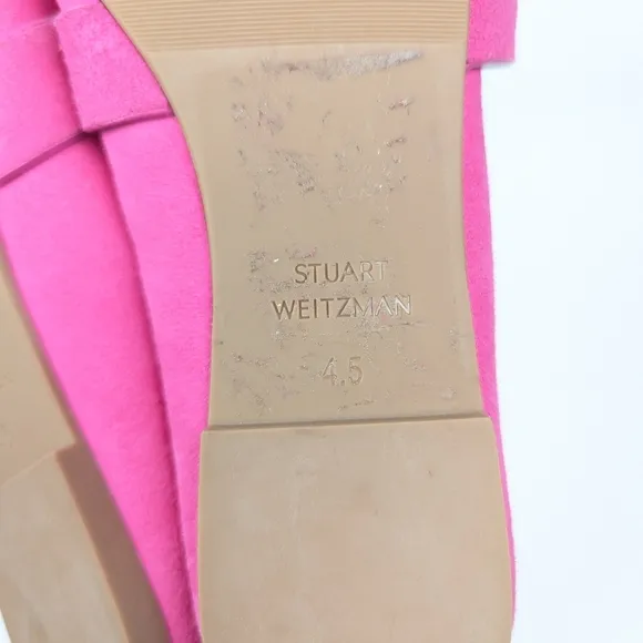 Stuart Weitzman Fuchsia Pink Suede Nysa Tassel Loafers Size 4.5