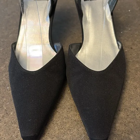 Stuart Weitzman Slingback Rhinestone Kitten Heels 7.5