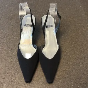 Stuart Weitzman Slingback Rhinestone Kitten Heels 7.5