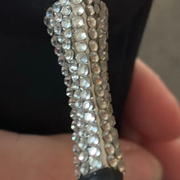 Stuart Weitzman Slingback Rhinestone Kitten Heels 7.5