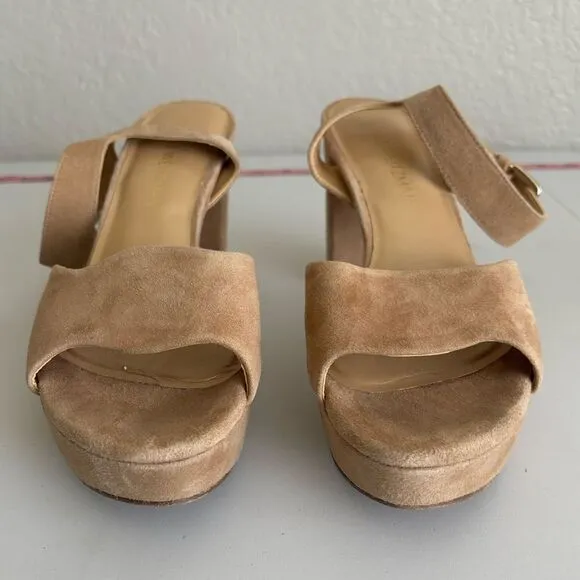Stuart Weitzman Suede Platform Sandals Sz 7.5