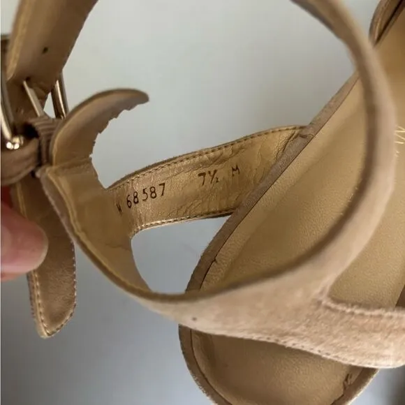 Stuart Weitzman Suede Platform Sandals Sz 7.5