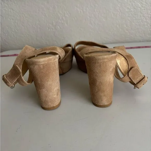 Stuart Weitzman Suede Platform Sandals Sz 7.5