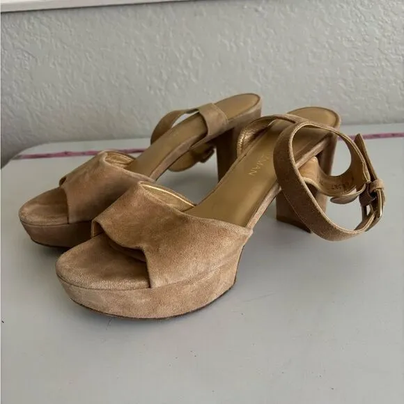 Stuart Weitzman Suede Platform Sandals Sz 7.5