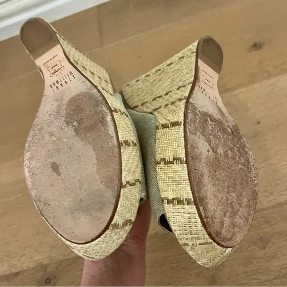 Stylish Beige Wedge Sandals