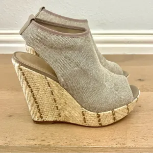 Stylish Beige Wedge Sandals