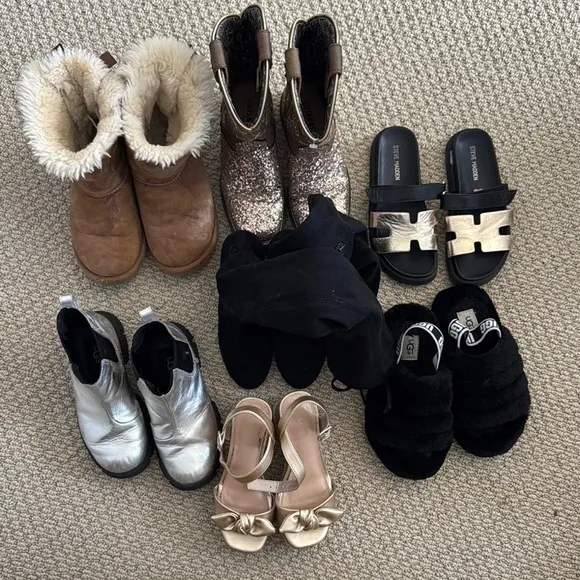 Stylish Footwear Collection GIRLS SIZE 13 - Brown, Silver, Black, Gold