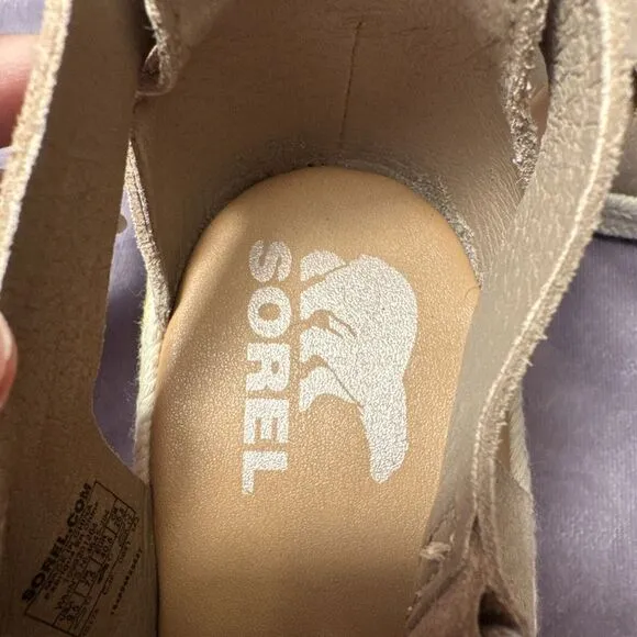 Stylish‎ Taupe Suede Espadrille Wedge Sandals with Multi-Strap Design Womens 9.5