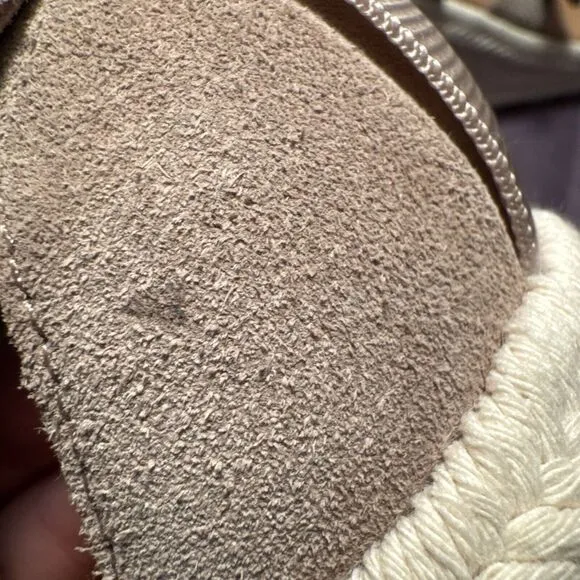 Stylish‎ Taupe Suede Espadrille Wedge Sandals with Multi-Strap Design Womens 9.5
