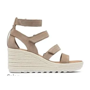 Stylish‎ Taupe Suede Espadrille Wedge Sandals with Multi-Strap Design Womens 9.5
