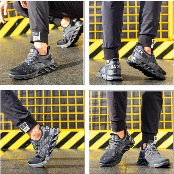 SUADEX Steel Toe Sneakers for Men Women Indestructible Work Shoes Lightweight