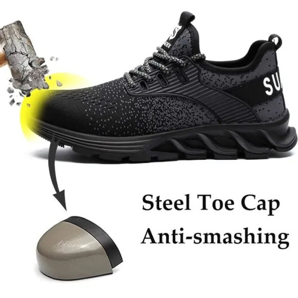 SUADEX Steel Toe Sneakers for Men Women Indestructible Work Shoes Lightweight