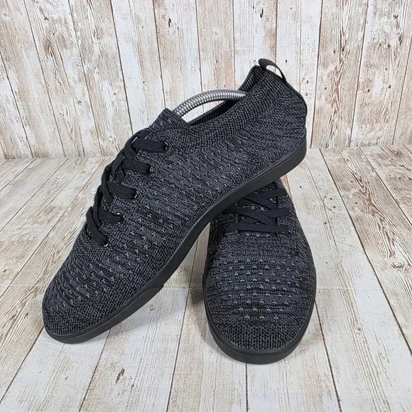 Suavs Knit Lace Up Sneakers Lightweight Casual Shoes Black Mens 10