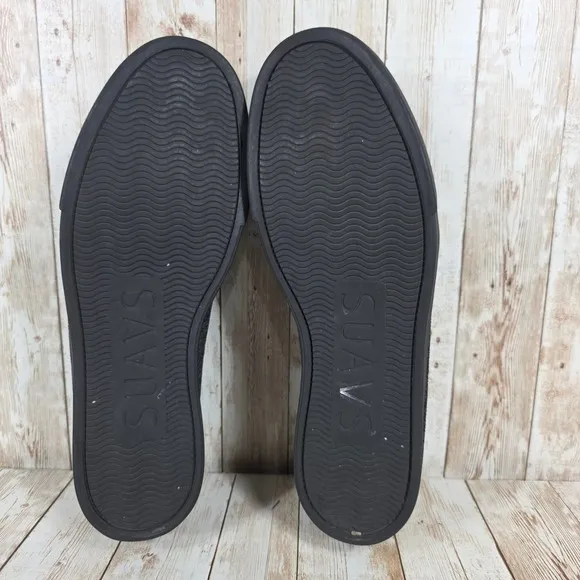 Suavs Knit Lace Up Sneakers Lightweight Casual Shoes Black Mens 10