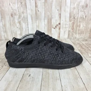 Suavs Knit Lace Up Sneakers Lightweight Casual Shoes Black Mens 10