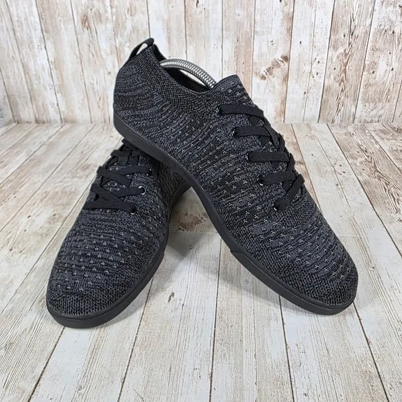 Suavs Knit Lace Up Sneakers Lightweight Casual Shoes Black Mens 10