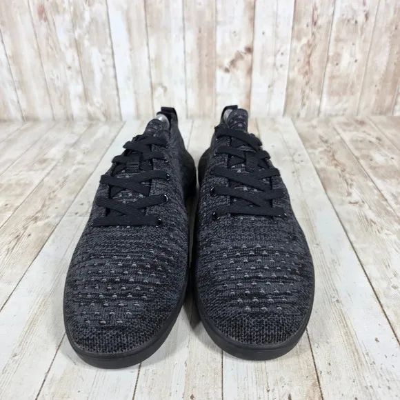 Suavs Knit Lace Up Sneakers Lightweight Casual Shoes Black Mens 10