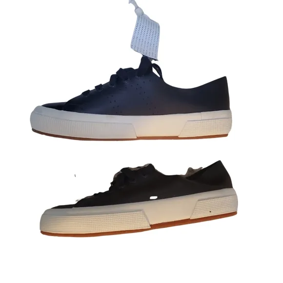 Superga Leather Sneakers Trainers 2750 Navy Blue Euro 36 Women's 6 Men's 4.5