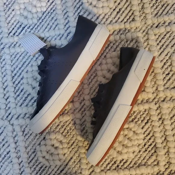 Superga Leather Sneakers Trainers 2750 Navy Blue Euro 36 Women's 6 Men's 4.5