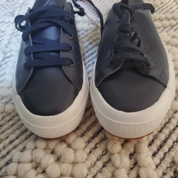 Superga Leather Sneakers Trainers 2750 Navy Blue Euro 36 Women's 6 Men's 4.5