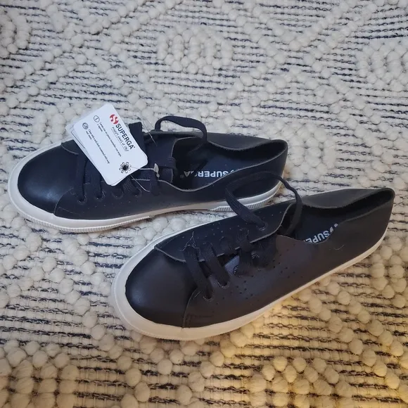 Superga Leather Sneakers Trainers 2750 Navy Blue Euro 36 Women's 6 Men's 4.5