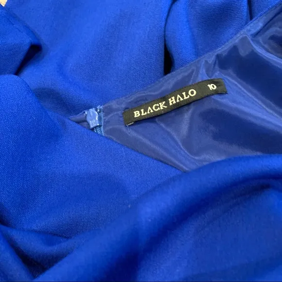 Sz 8 Black Halo Classic 'Jackie O' Sheath Dress Blue cobalt