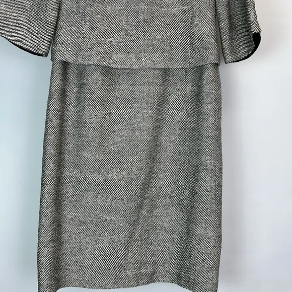 Talbots Petites Pure Silk Tweed Black White Dress Classic