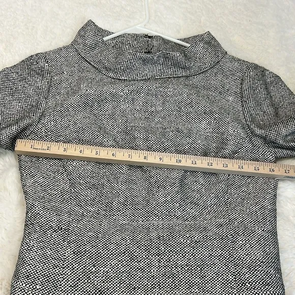 Talbots Petites Pure Silk Tweed Black White Dress Classic