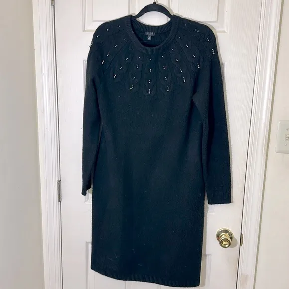 TALBOTS Women’s Black Sweater Dress Size Medium Soft &amp; Thick