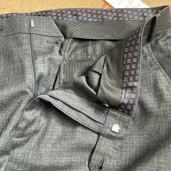 Tallia Men’s Classic Fit Stretch Solid Grey Suit Dress Pants 38Wx30L