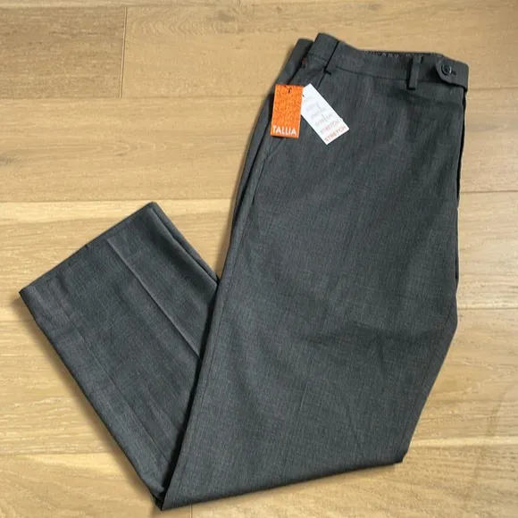 Tallia Men’s Classic Fit Stretch Solid Grey Suit Dress Pants 38Wx30L