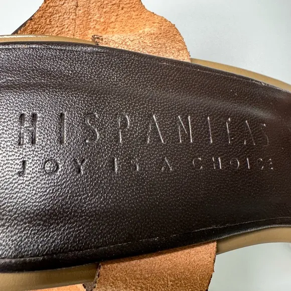 Tan and Black Wedge Shoes with Leather Straps