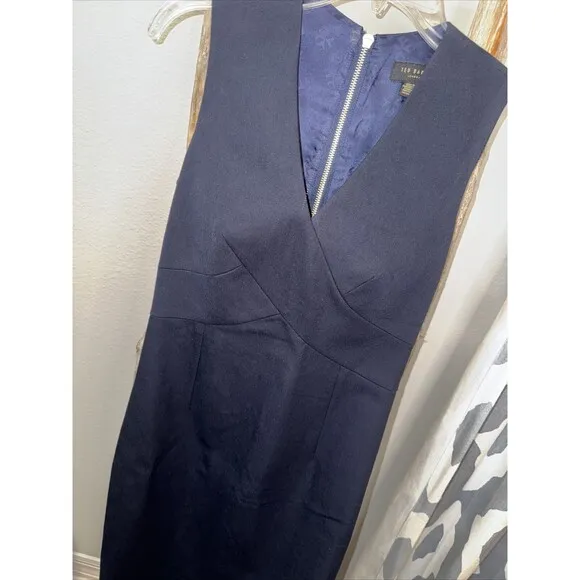 Ted Baker London Elenii Women's Midi Dress Navy Blue Size 0 MSRP $295.00 Classic