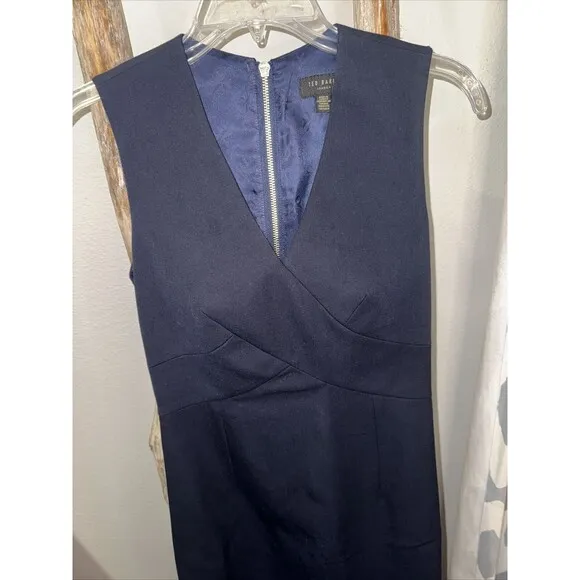 Ted Baker London Elenii Women's Midi Dress Navy Blue Size 0 MSRP $295.00 Classic