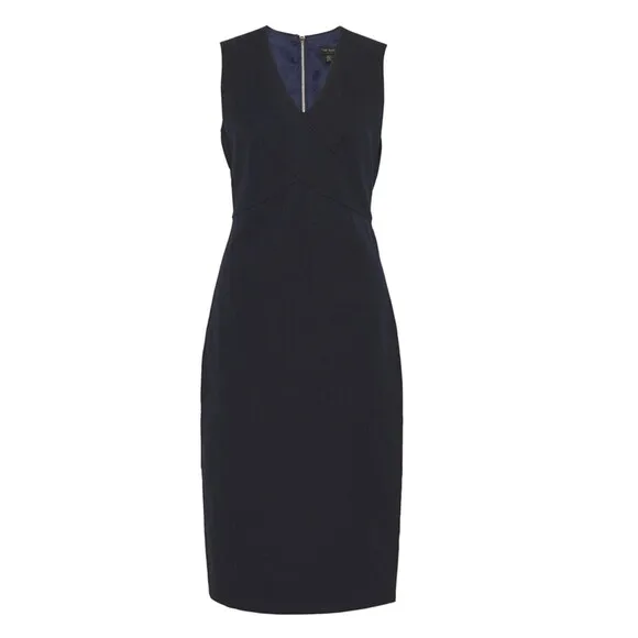 Ted Baker London Elenii Women's Midi Dress Navy Blue Size 0 MSRP $295.00 Classic