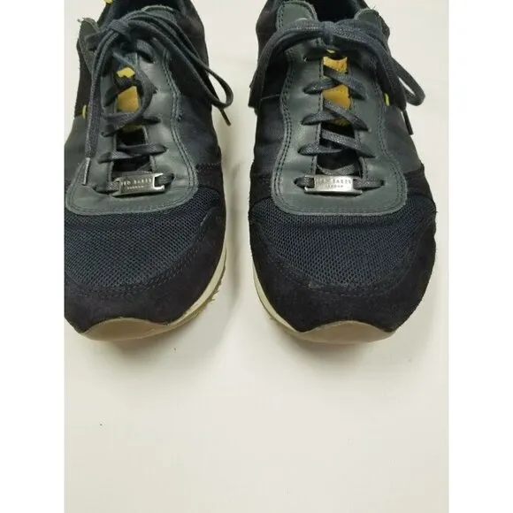 ted‎ baker london Shindl mens Tennis shoes leather blue yellow size 9 lace up