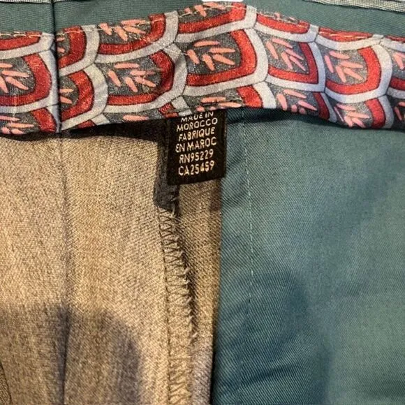 Ted Baker London Modern Fit Wool Blend Dress Pants Slacks Gray Size 36 x 30